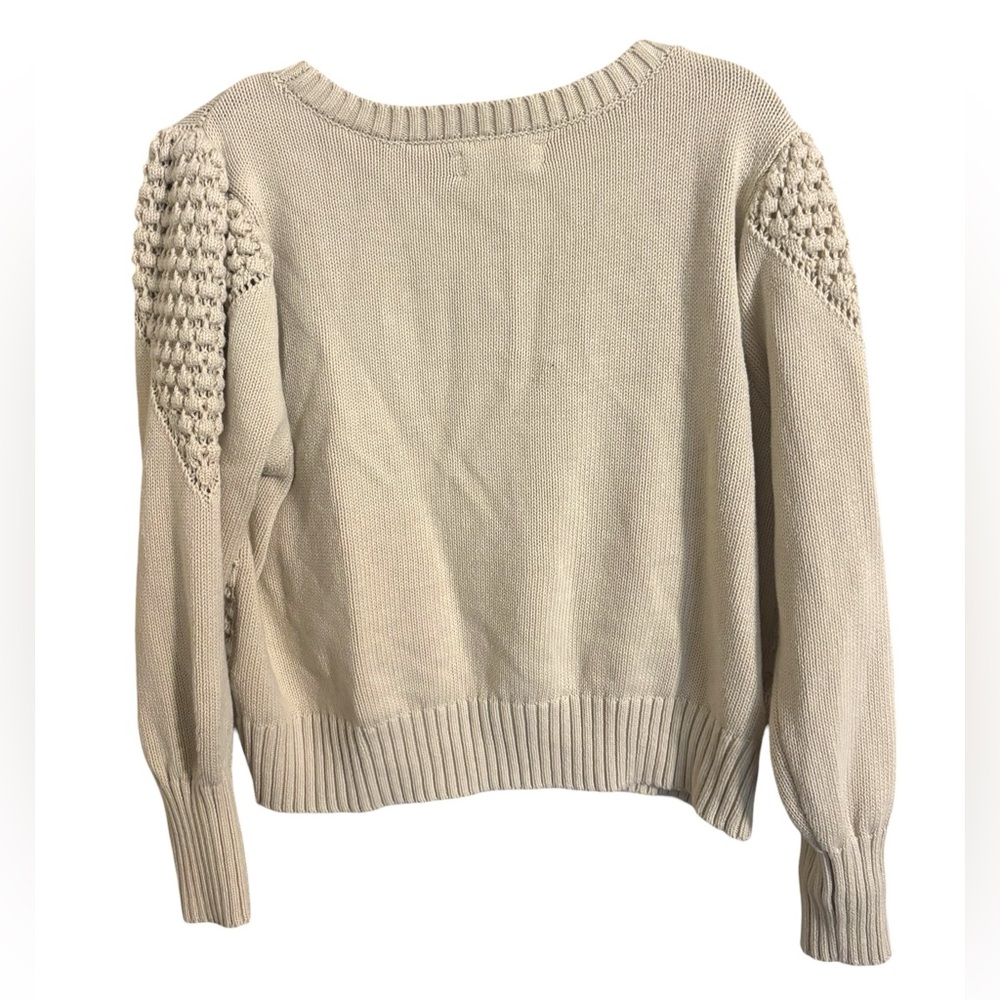Lucky‎ Brand Cream Mixed Stitch Bauble Cropped Sweater XXL - Picture 4 of 7